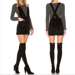 Free People Old School Love corduroy black overall mini skirt
